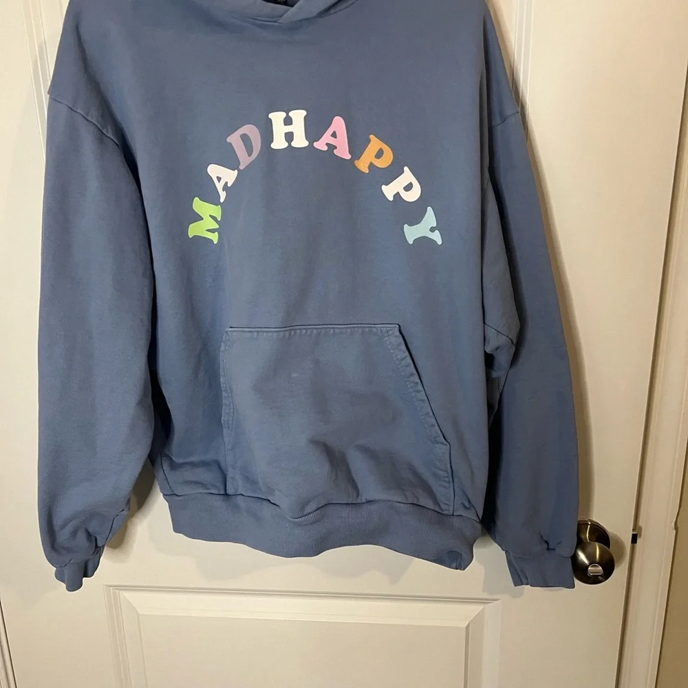 Madhappy Light Blue Hoodie with Colorful Lettering - Picture 6 of 9